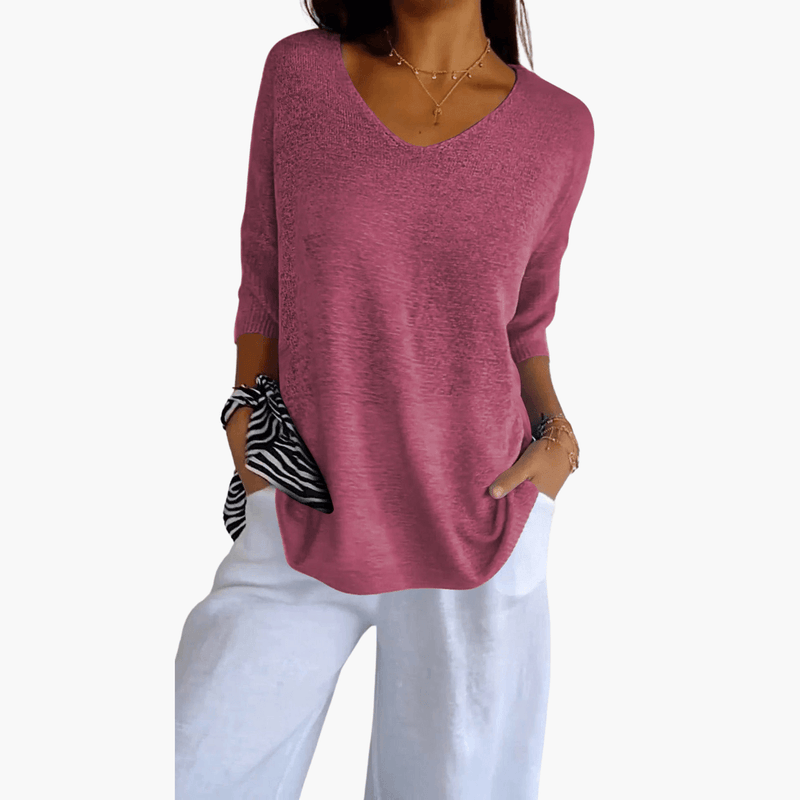 Women's V-Neck T-Shirt | Casual Short Sleeve Womens Shirts - 4