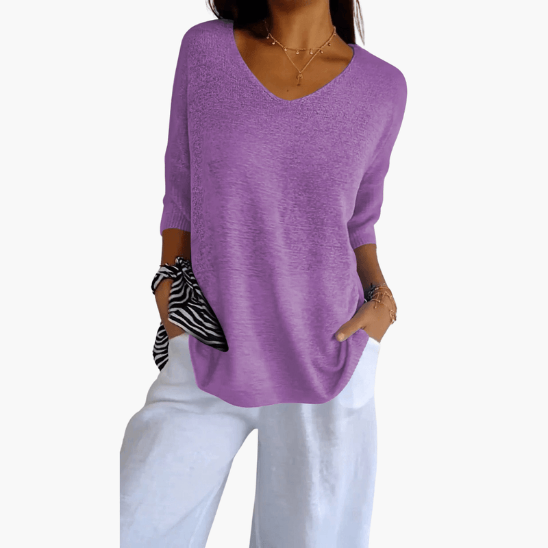 Women's V-Neck T-Shirt | Casual Short Sleeve Womens Shirts - 6