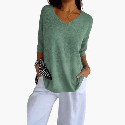 Women's V-Neck T-Shirt | Casual Short Sleeve Womens Shirts - 8