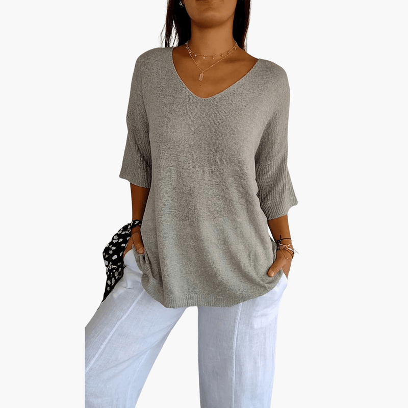 Women's V-Neck T-Shirt | Casual Short Sleeve Womens Shirts - 9