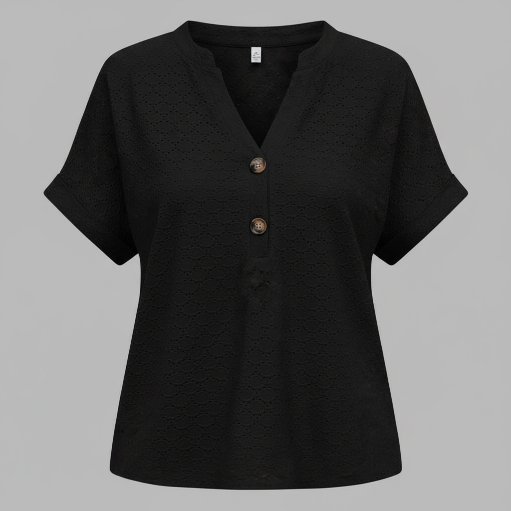 Women's V-Neck Top | Casual Short Sleeve Shirt - 3