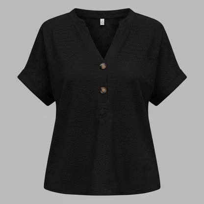 Women's V-Neck Top | Casual Short Sleeve Shirt - 3