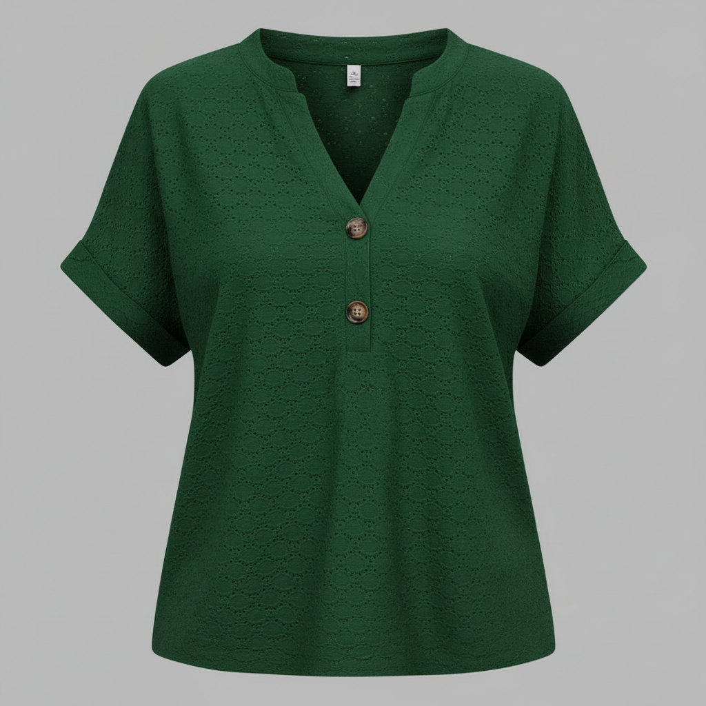 Women's V-Neck Top | Casual Short Sleeve Shirt - 5