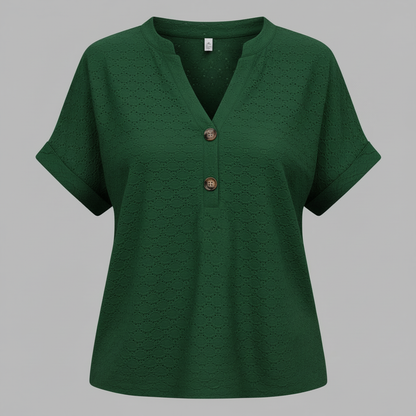 Women's V-Neck Top | Casual Short Sleeve Shirt - 5