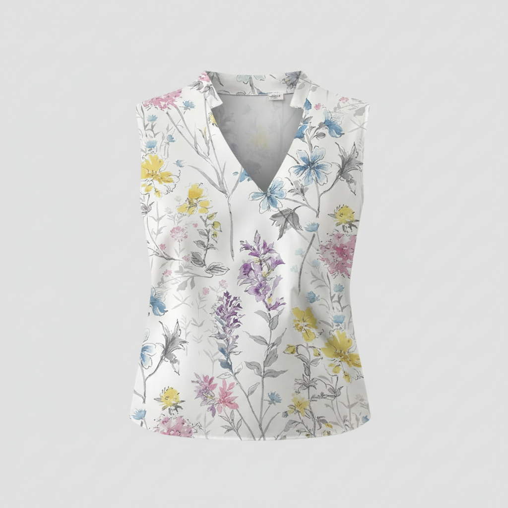 Women's V-Neck Top | Casual Summer Blouse - 9