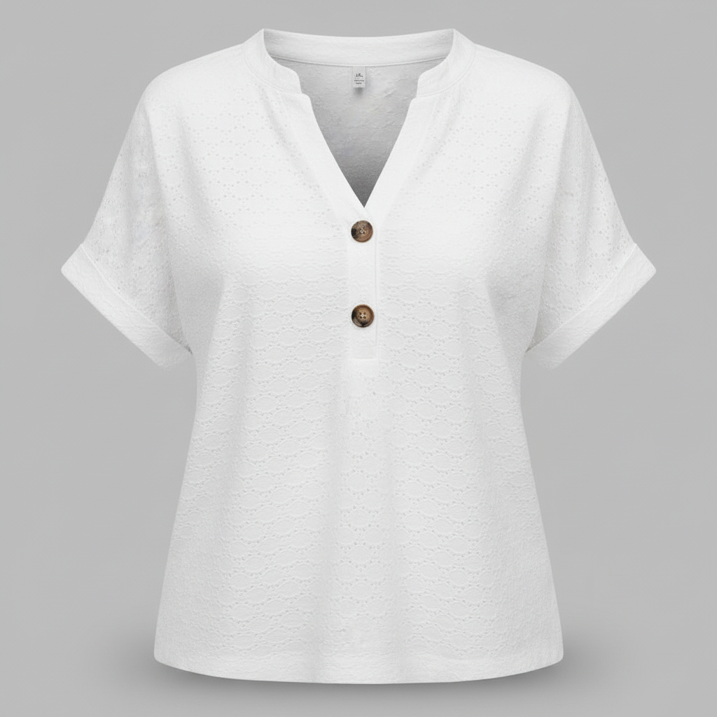 Women's V-Neck Top | Casual Short Sleeve Shirt - 6