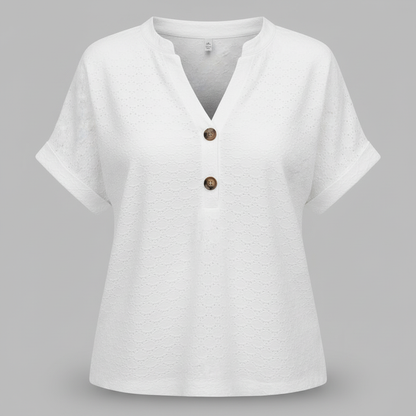 Women's V-Neck Top | Casual Short Sleeve Shirt - 6