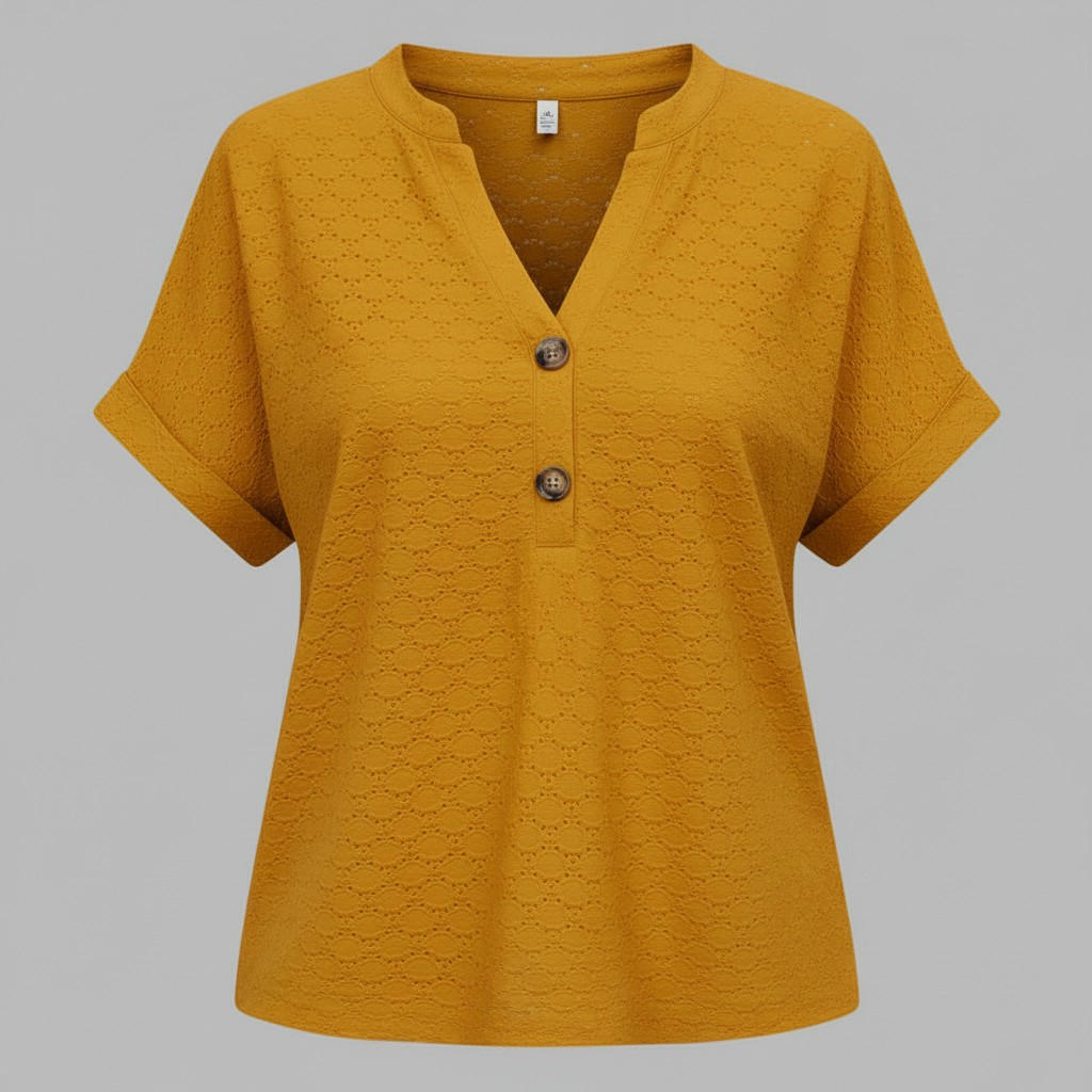 Women's V-Neck Top | Casual Short Sleeve Shirt - 7