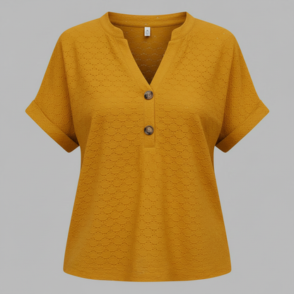 Women's V-Neck Top | Casual Short Sleeve Shirt - 7