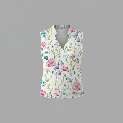 Women's V-Neck Top | Casual Summer Blouse - 8