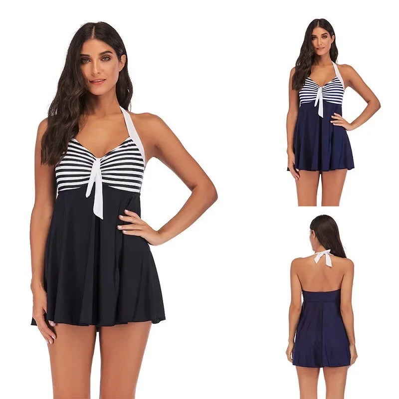 Vintage Tankini with Dress | Women's Plus Size Swimwear - 2