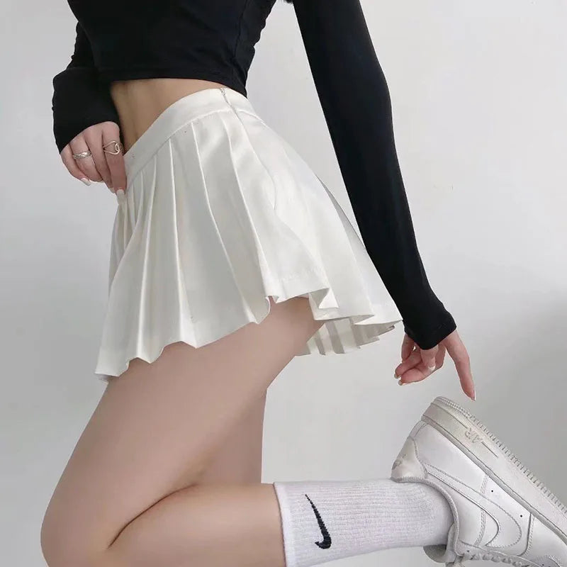Vintage White Pleated Skirt | Women's High Waist Summer Skirt - 2