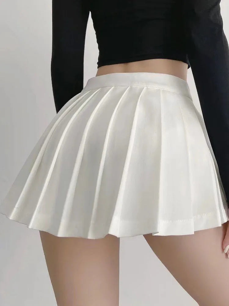 Vintage White Pleated Skirt | Women's High Waist Summer Skirt - 3