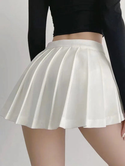 Vintage White Pleated Skirt | Women's High Waist Summer Skirt - 3