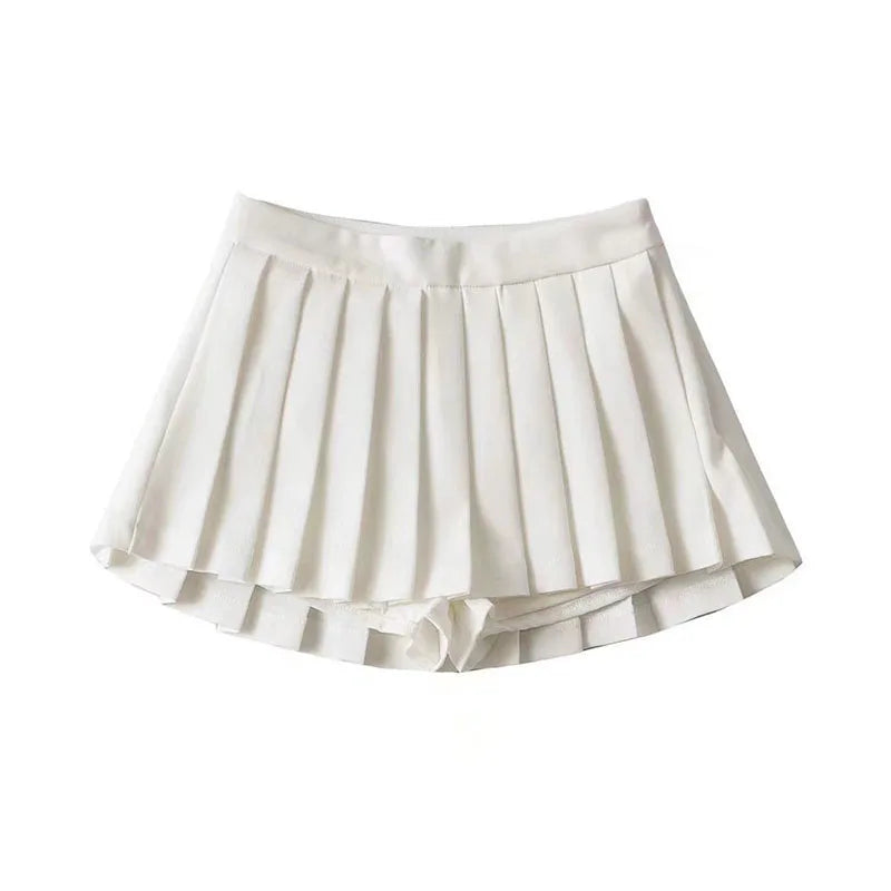 Vintage White Pleated Skirt | Women's High Waist Summer Skirt - 6