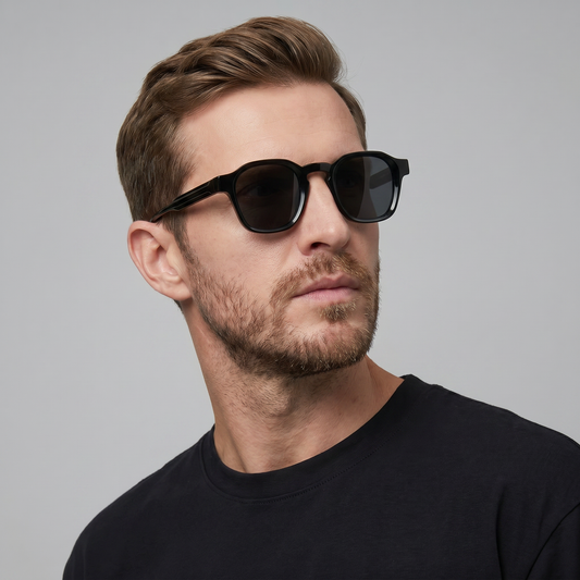 Vintage Square Sunglasses | Men's UV400 Protection Eyewear - 1