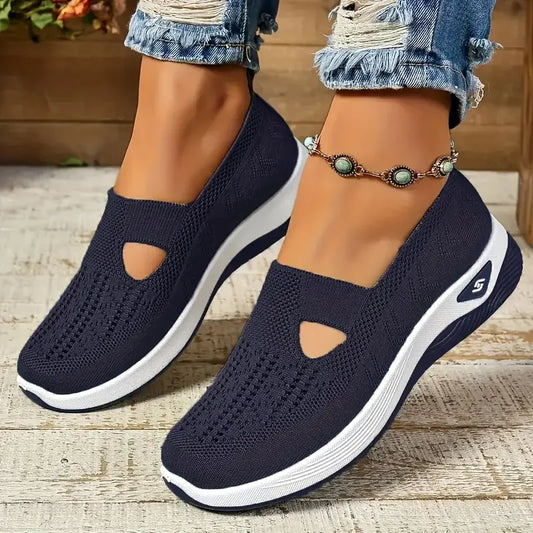 White Breathable Sneakers | Women's Casual Low-Top Shoes - 1