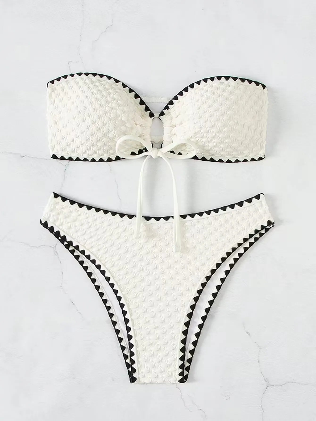White Bandeau Bikini Set | Two-Piece Swimwear for Women - 3