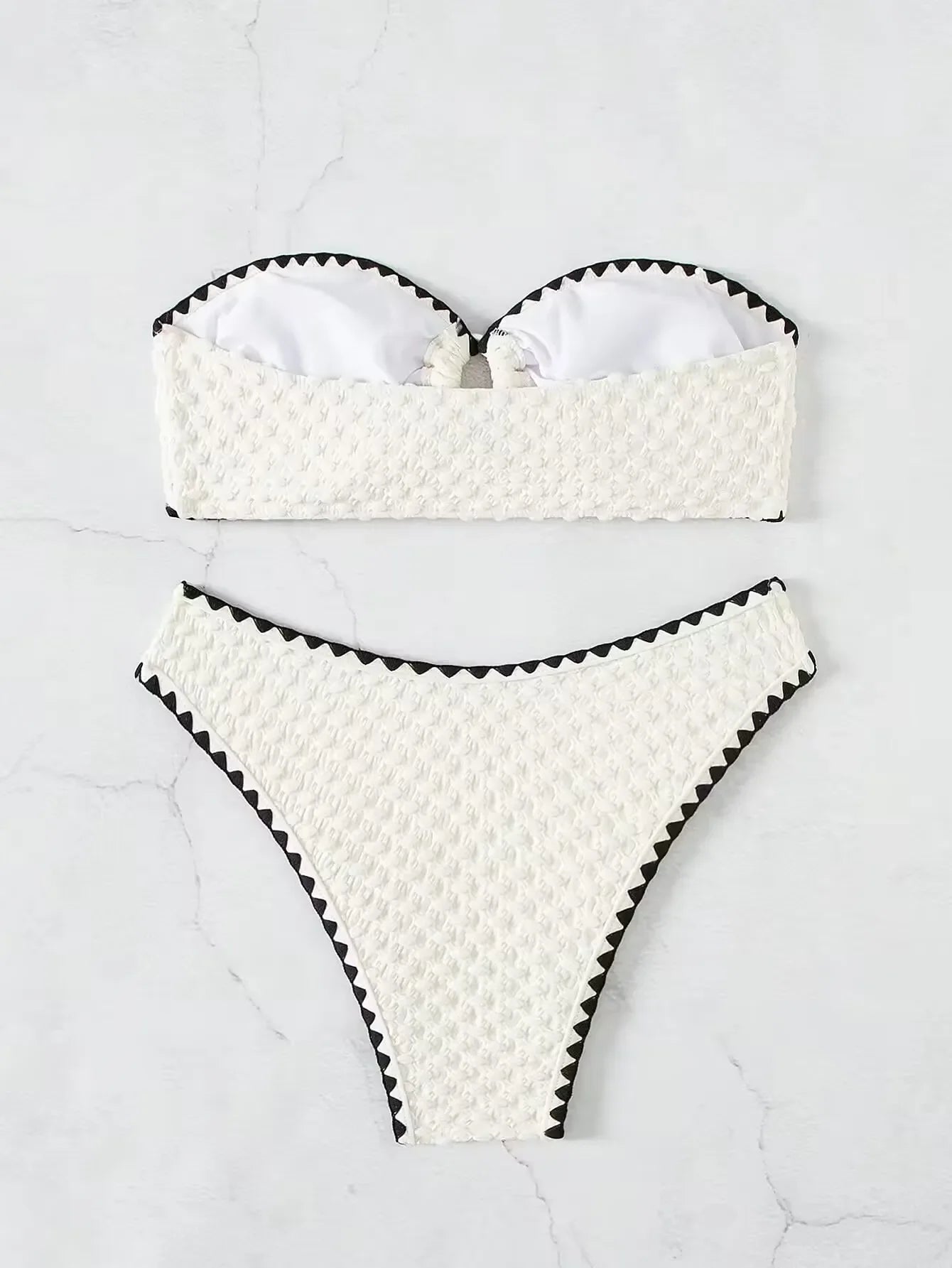 White Bandeau Bikini Set | Two-Piece Swimwear for Women - 4