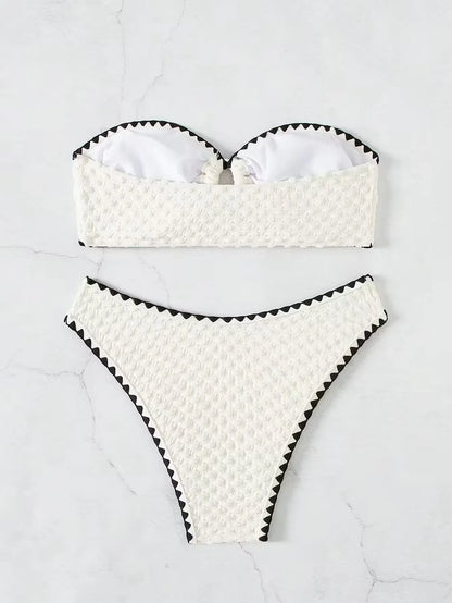 White Bandeau Bikini Set | Two-Piece Swimwear for Women - 4