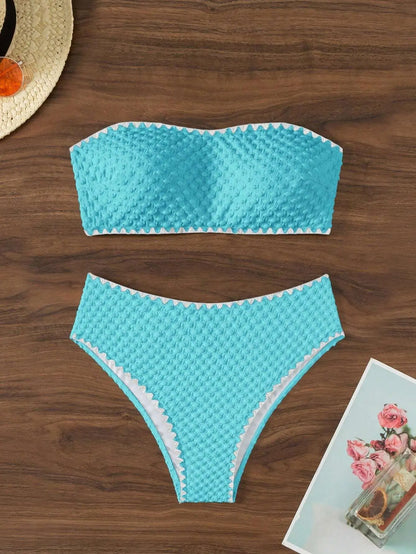 White Bandeau Bikini Set | Two-Piece Swimwear for Women - 11