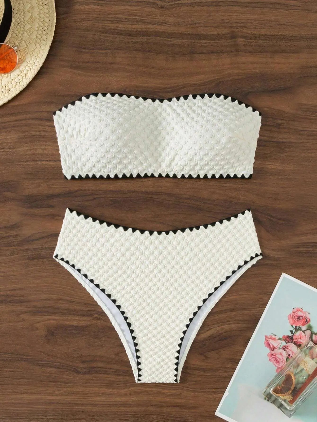 White Bandeau Bikini Set | Two-Piece Swimwear for Women - 12